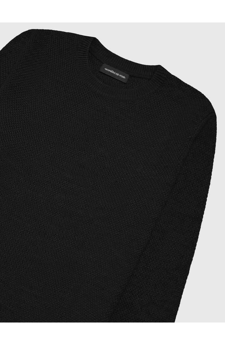 Manière De Voir Gabin Textured Wool Blend Jumper, Alternate, color, Black