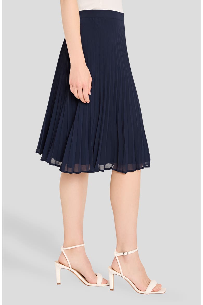 Pleated Chiffon Skirt, Alternate, color, NEW NAVY