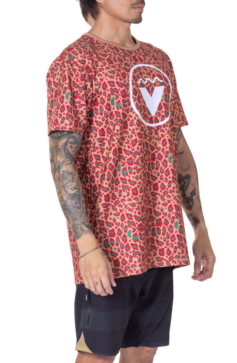 VAST Animal Print Aqua Terra Performance T-Shirt, Alternate, color, 