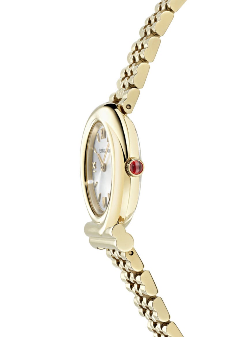 Gancini Twisted Bracelet Watch, 28mm, Alternate, color, IP YELLOW GOLD