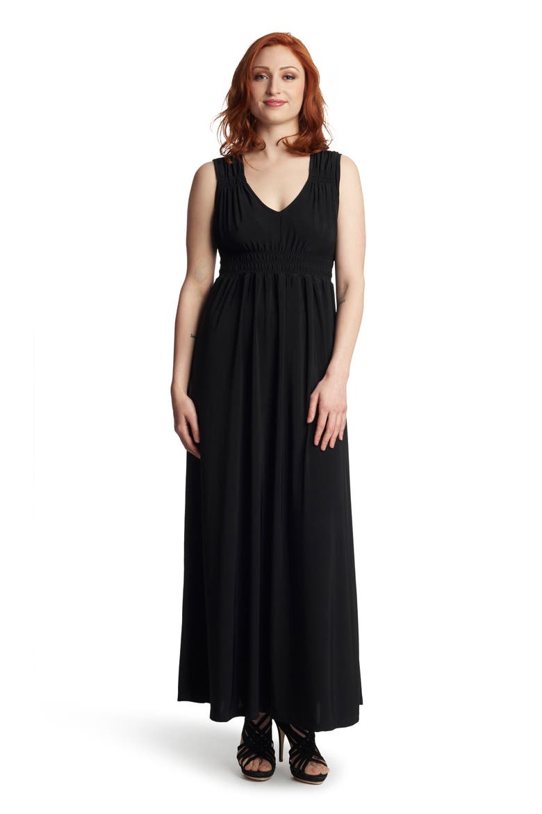 Valeria Maternity/Nursing Maxi Dress, Alternate, color, BLACK