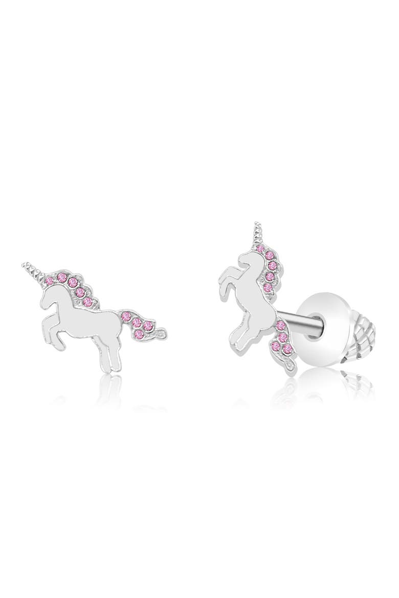 Kids' Unicorn Stud Earrings, Main, color, WHITE