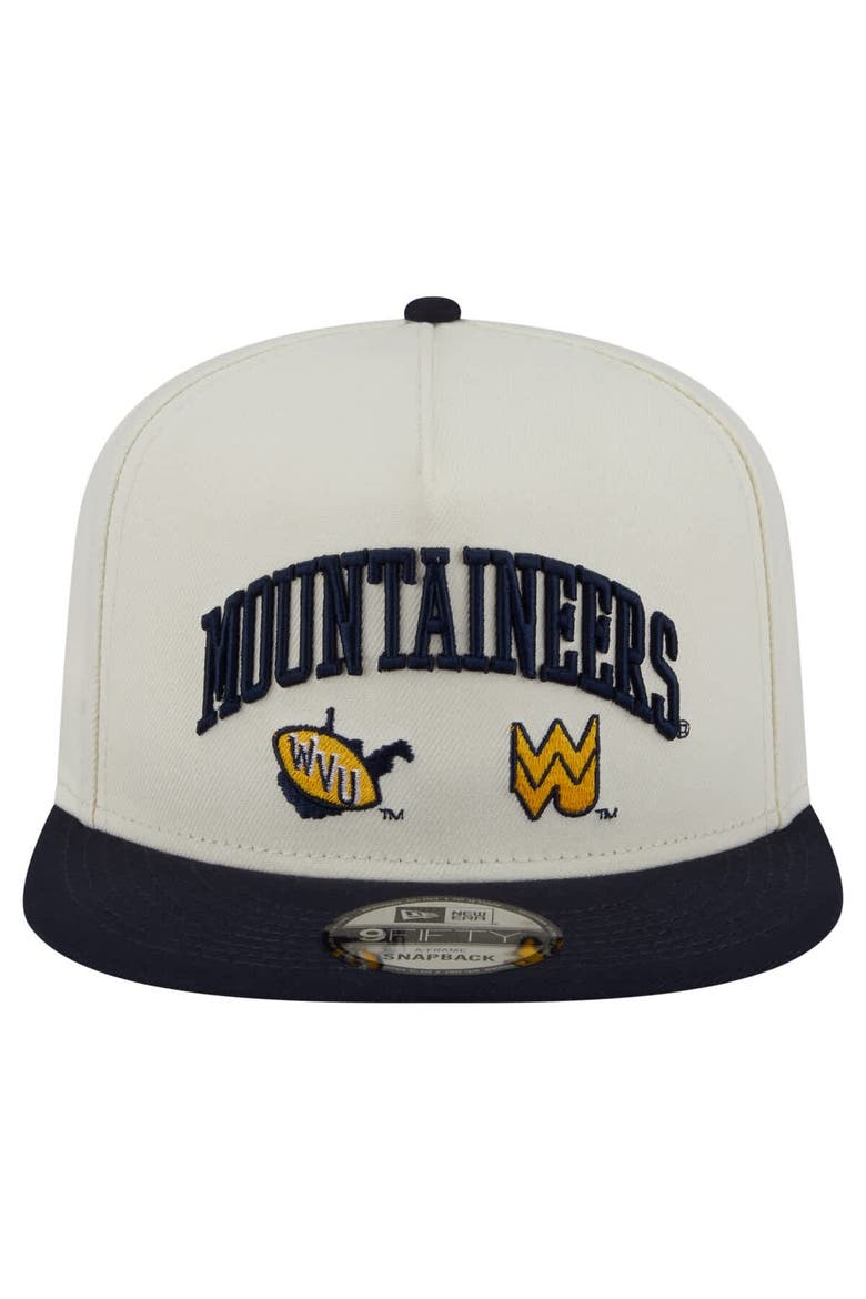 Men's New Era White West Virginia Mountaineers Collegiate 9FIFTY A-Frame Snapback Hat, Alternate, color, White
