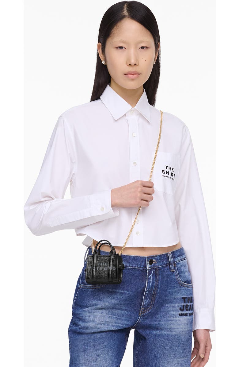 Marc Jacobs The Nano Charm Tote Leather Crossbody Bag, Alternate, color, Black