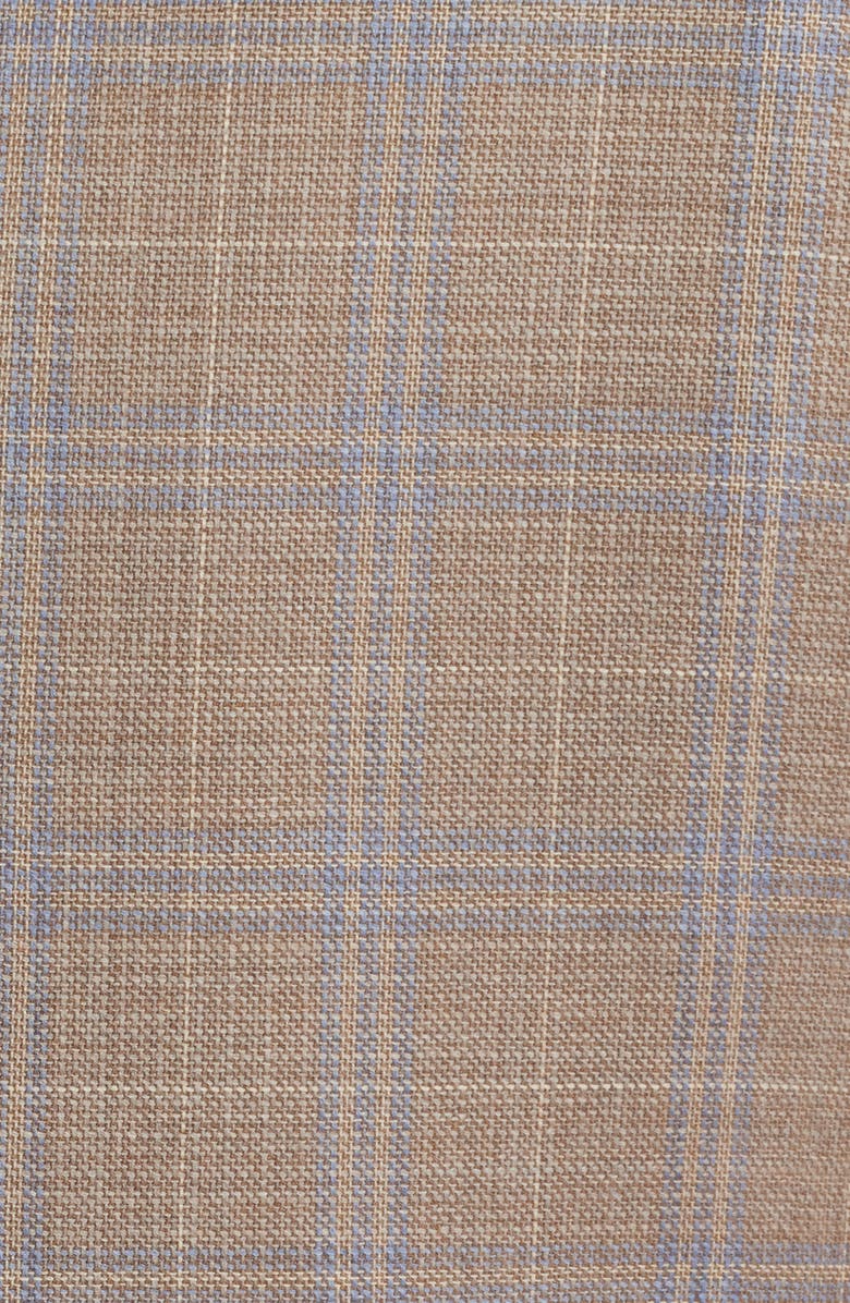 Canali Kei Trim Fit Plaid Super 130s Wool Sport Coat, Alternate, color, 