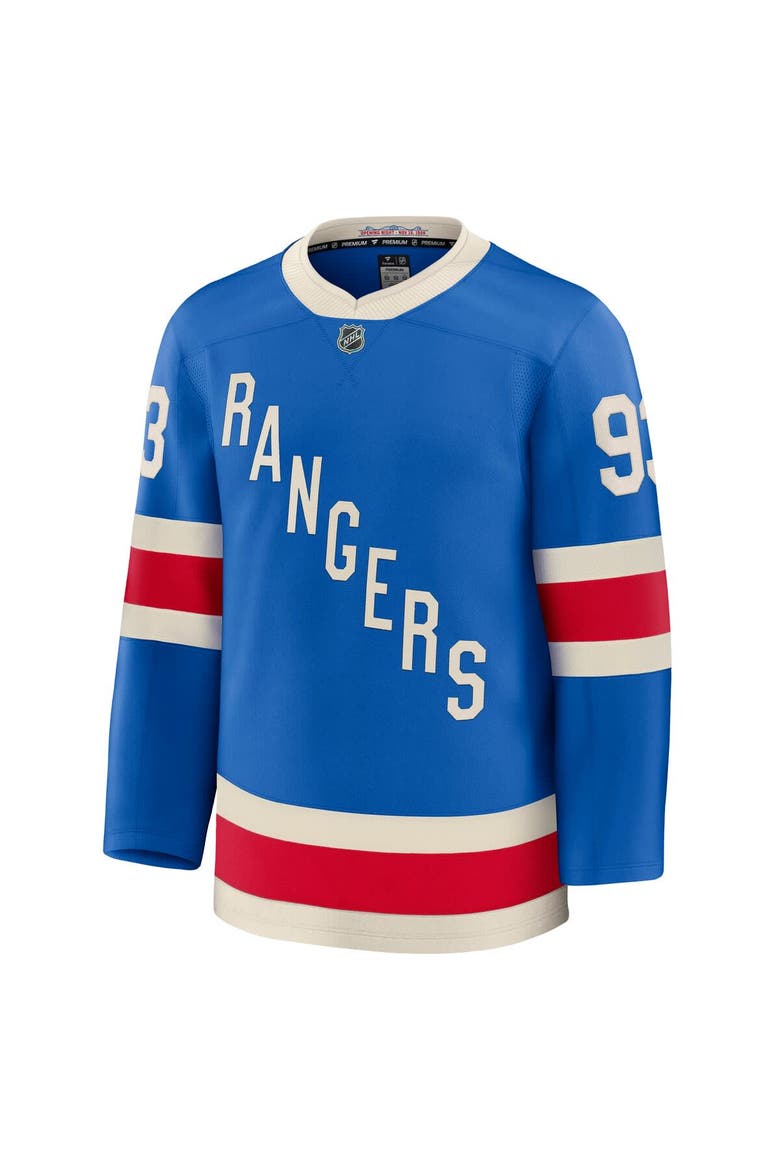 Men's Fanatics Mika Zibanejad Blue New York Rangers Centennial Premium Jersey, Alternate, color, Blue