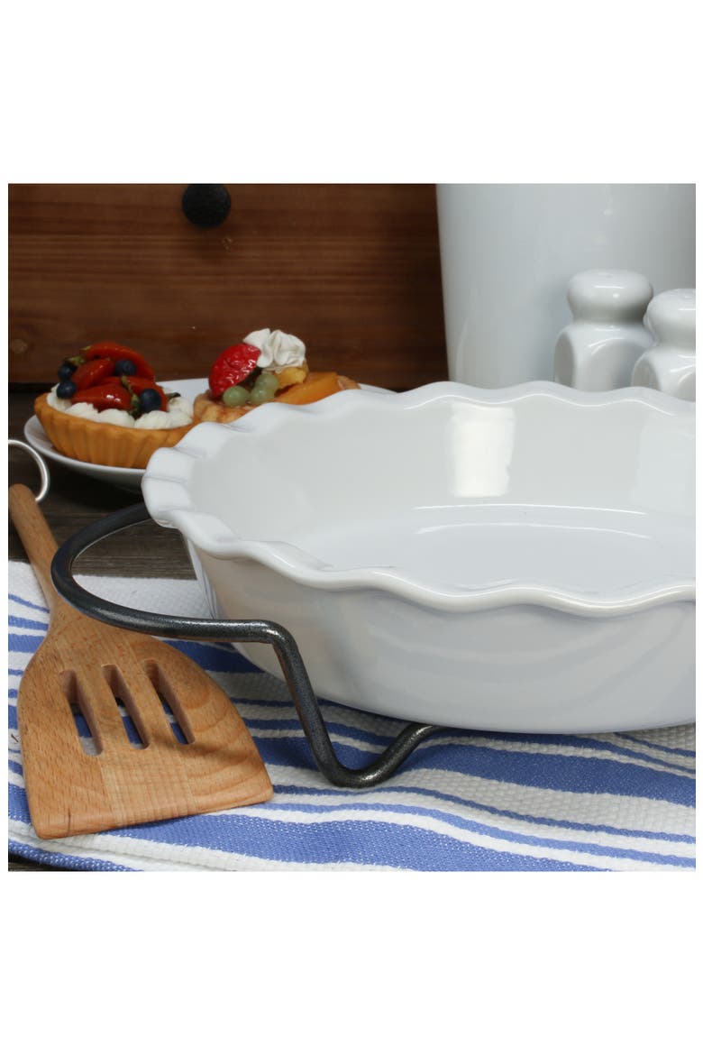 Pie Dish & Rack Set, Alternate, color, WHITE