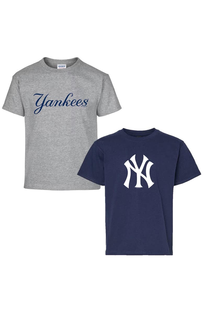 SOFT AS A GRAPE Youth Soft as a Grape Navy/Gray New York Yankees Two-Pack T-Shirt Set, Alternate, color,