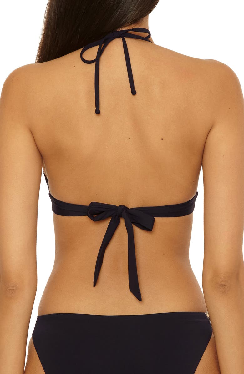 Becca Fiesta Halter Bikini Top, Alternate, color, Black