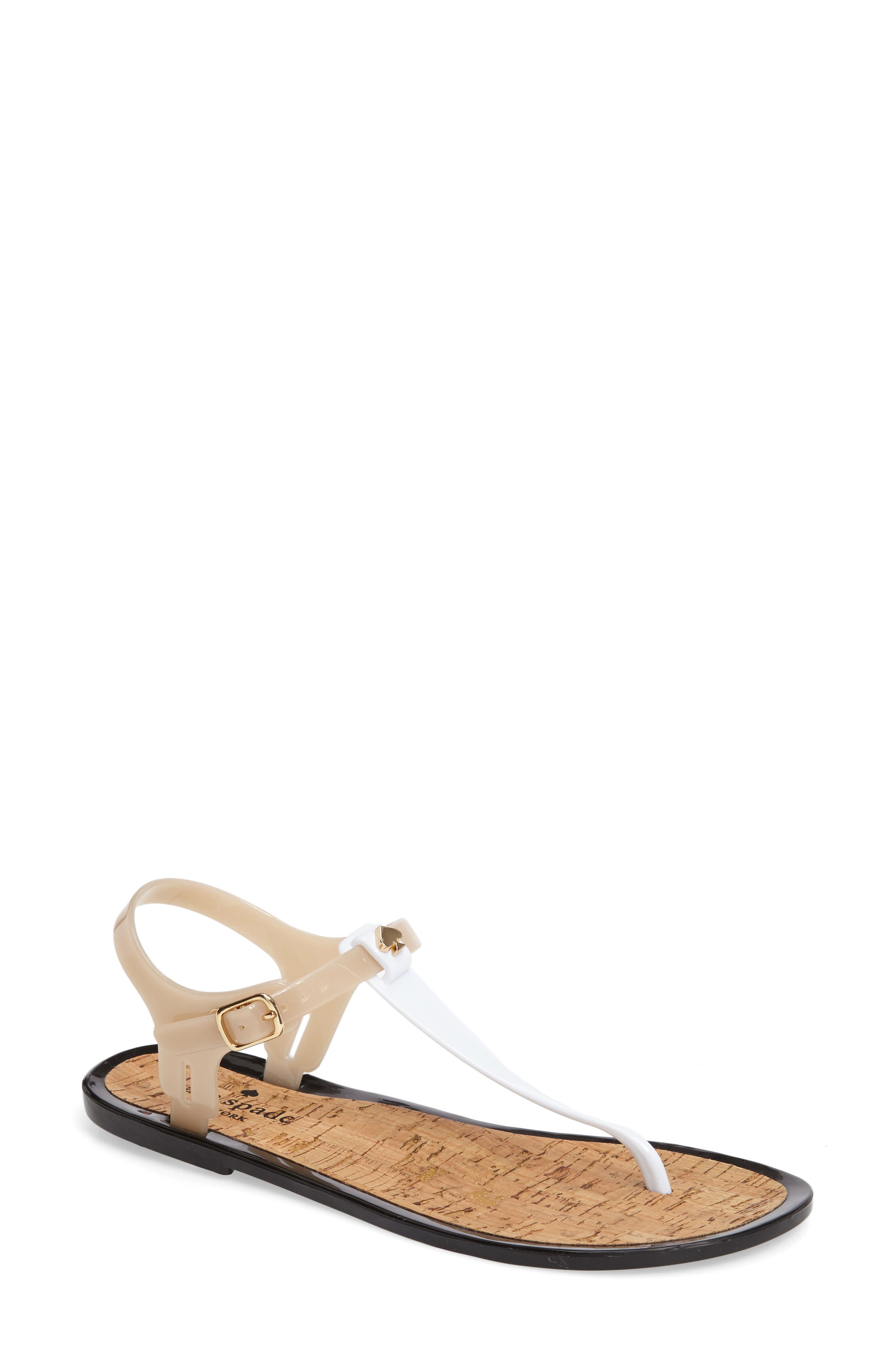 'yari' sandal, Main, color, WHITE/ DUSTY MAUVE