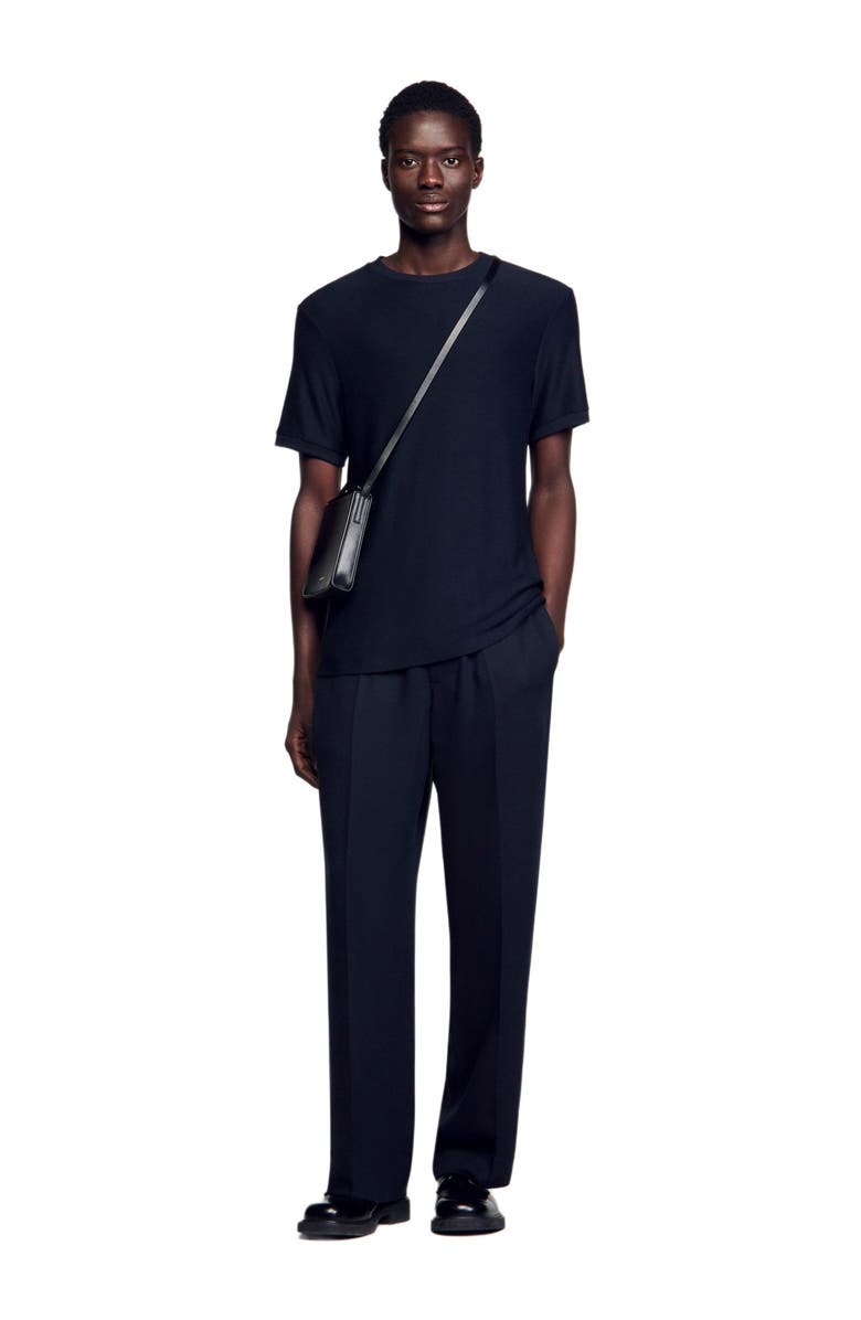 SANDRO Mock neck T-shirt, Main, color, Midnight Blue