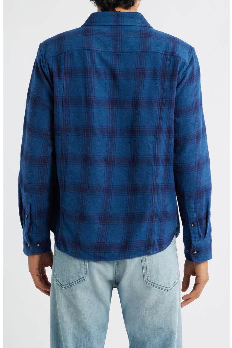 Appalachian Plaid Cotton Flannel Button-Up Shirt, Alternate, color, NAVY