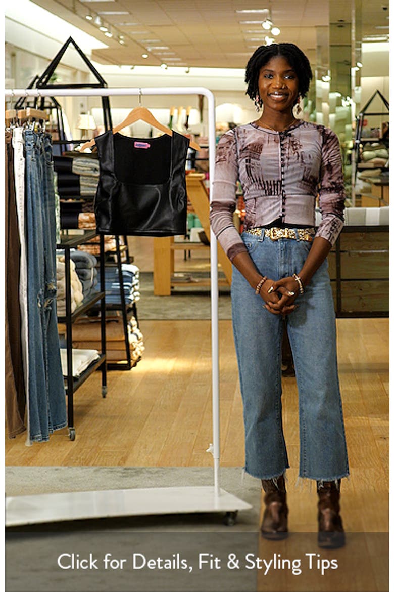 Crescent Faux Leather Crop Top video