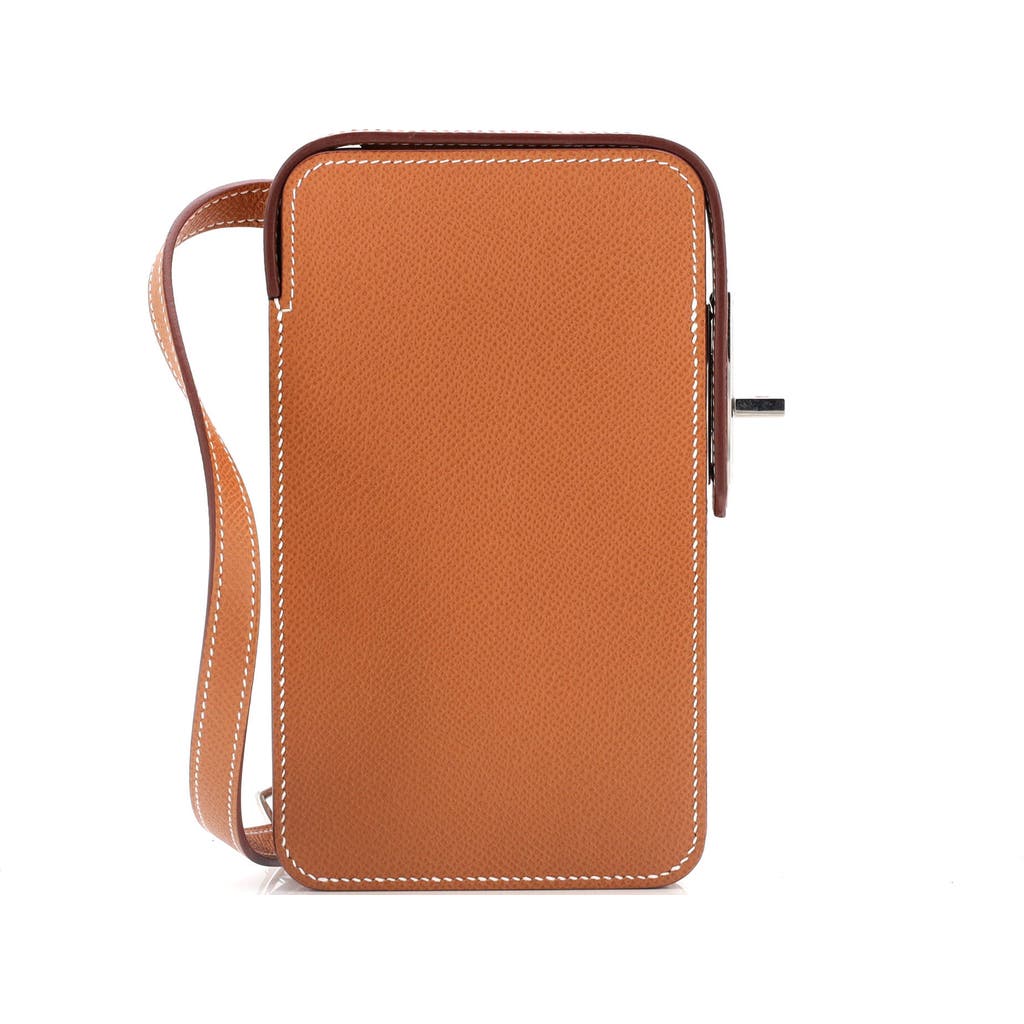 Pre-owned Hermes Hermes Hac A Box Phone Case Epsom In Brown