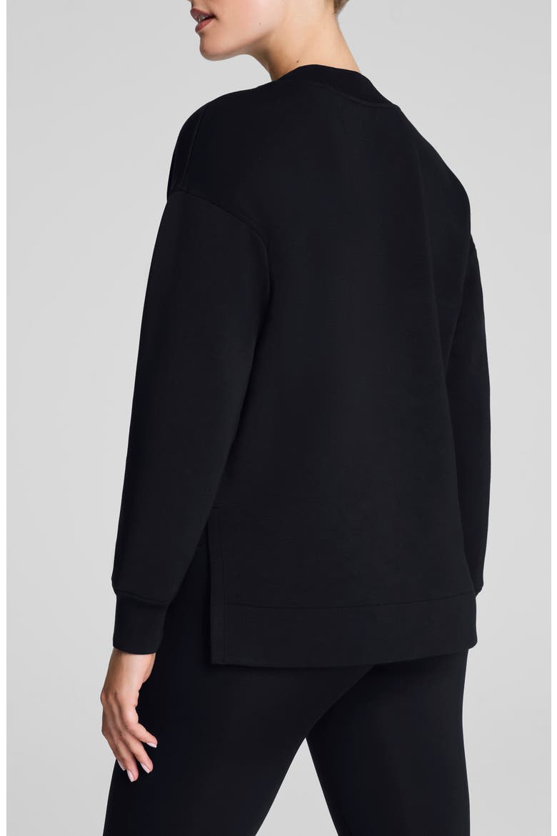 AirEssentials Brushed V-Neck Tunic, Alternate, color, VERY BLACK
