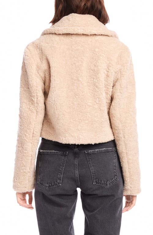 Fifteen Twenty Iva Cropped Sherpa Jacket In Almond