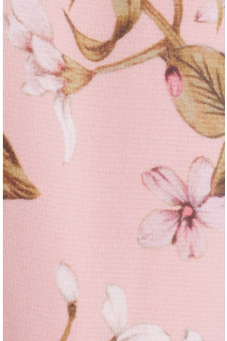 Floral Print Tie Waist Midi Dress, Alternate, color, CALYPSO CORAL MULTI