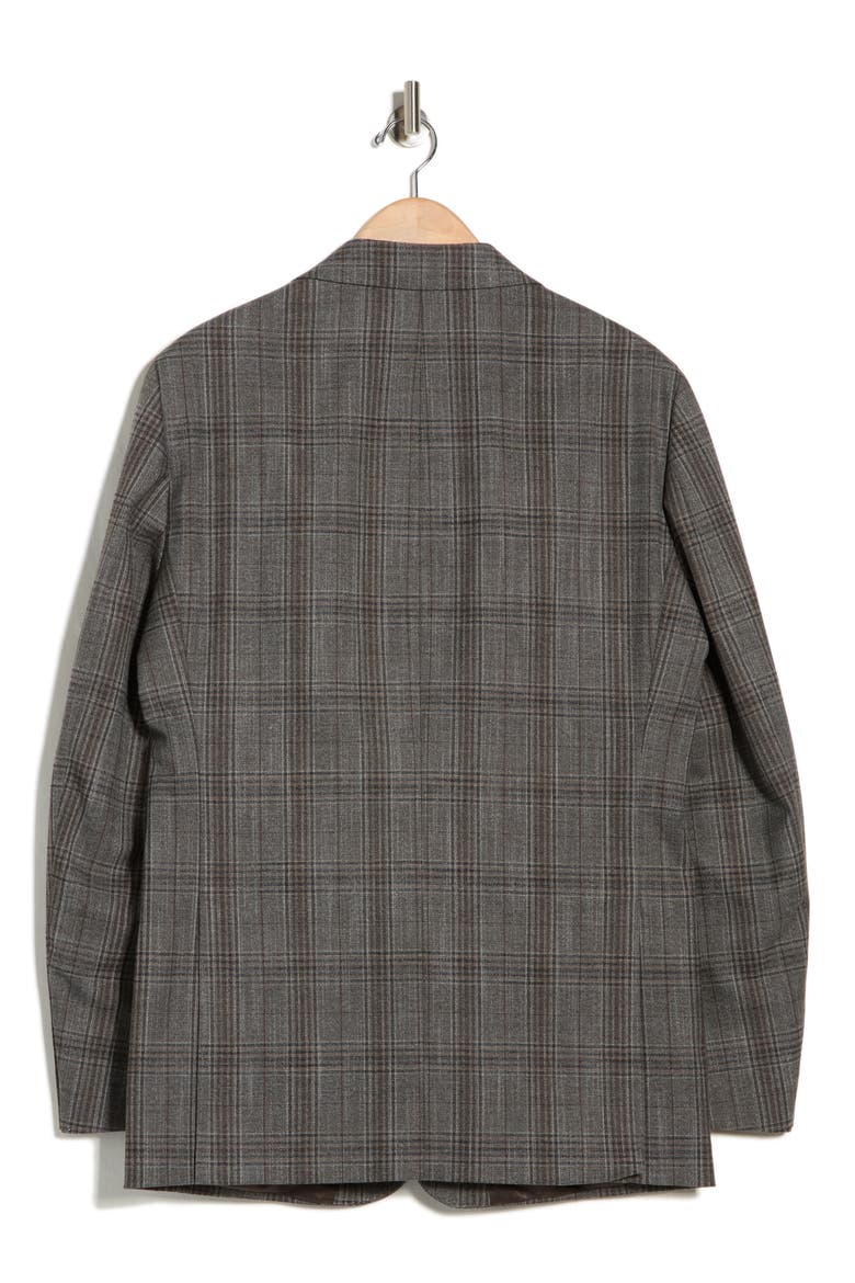 Plaid Notch Lapel Sport Coat, Alternate, color, TAUPE/ BROWN
