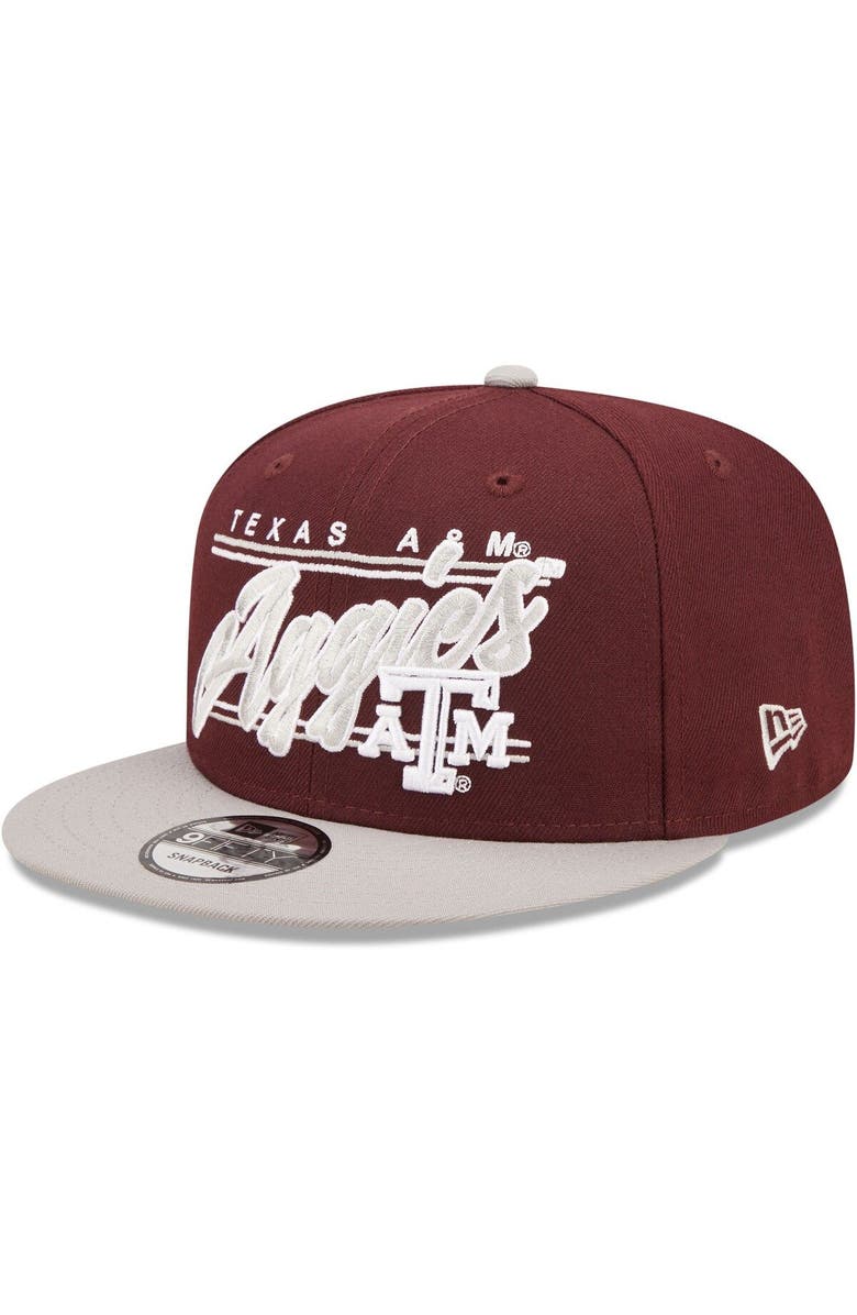New Era Men's New Era Maroon Texas A&M Aggies Team Script 9FIFTY Snapback Hat, Main, color, 