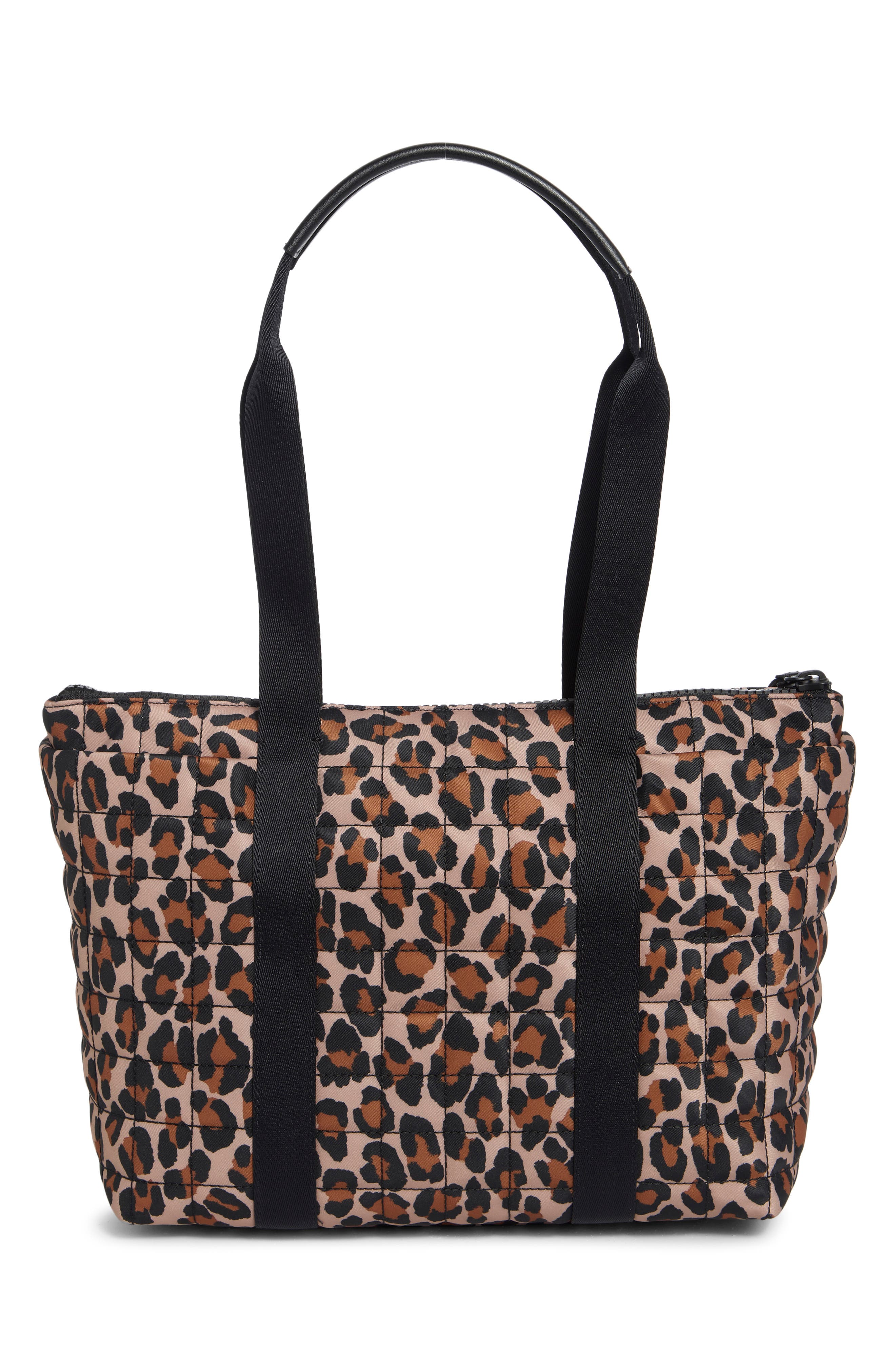 medium quilted tote, Alternate, color, BROWN MULTI