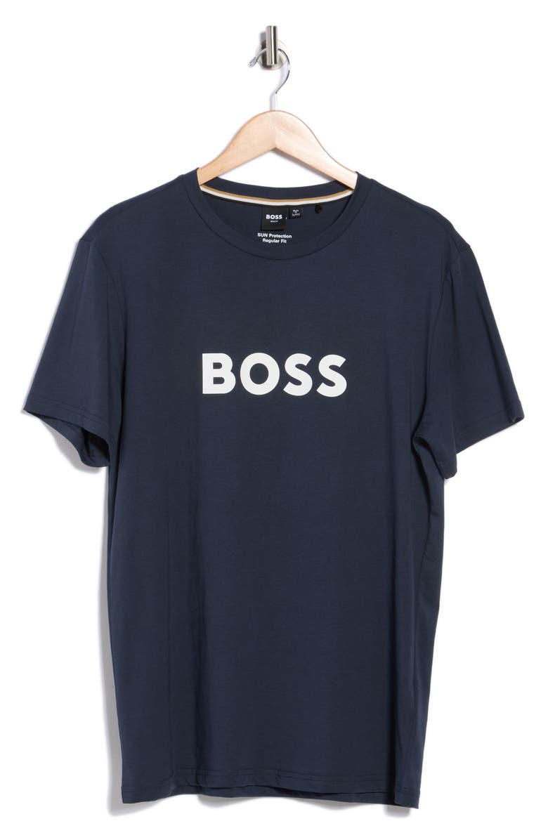 BOSS Logo Graphic T-Shirt, Main, color, Navy