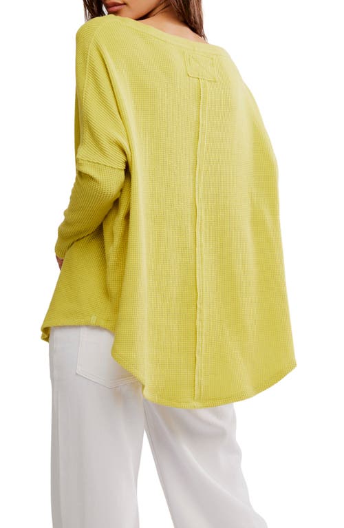 Free People Latte Blue Oversize Thermal Top In Green