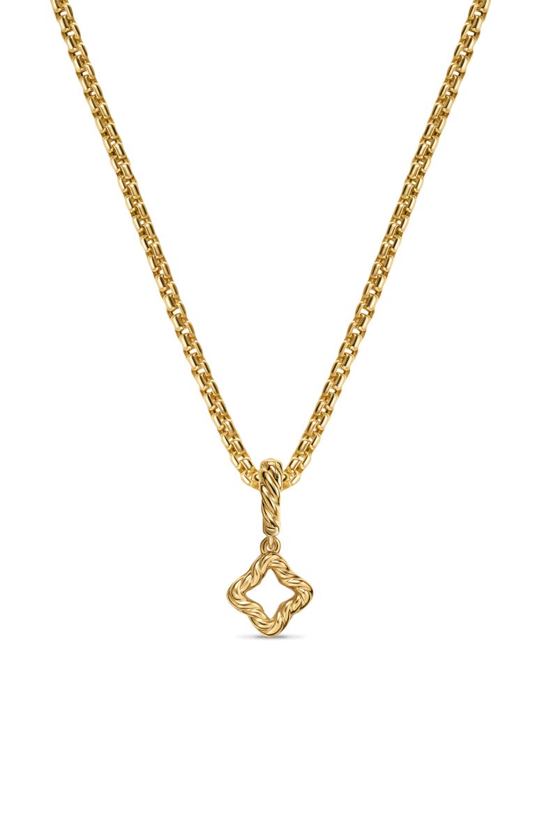 David Yurman Micro Pavé Quatrefoil Enhancer in 18K Yellow Gold with Diamonds, 7.4mm, Alternate, color, 18K Gold/ Diamond