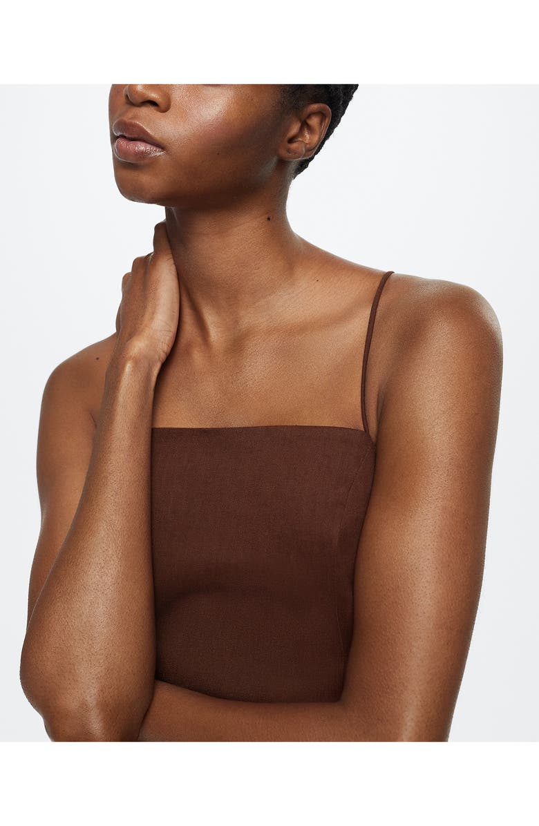 MANGO Strappy Linen Blend Minidress, Alternate, color, 