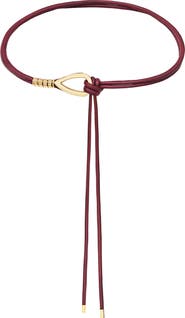 Petit Moments Chrome Buckle Faux Leather Tie Belt