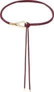 Petit Moments Chrome Buckle Faux Leather Tie Belt