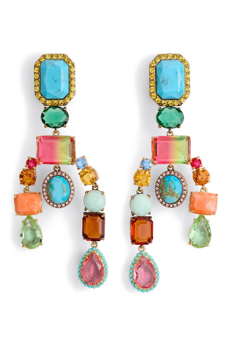 Mixed Chandelier Drop Earrings, Main, color, CRYSTAL MULTI