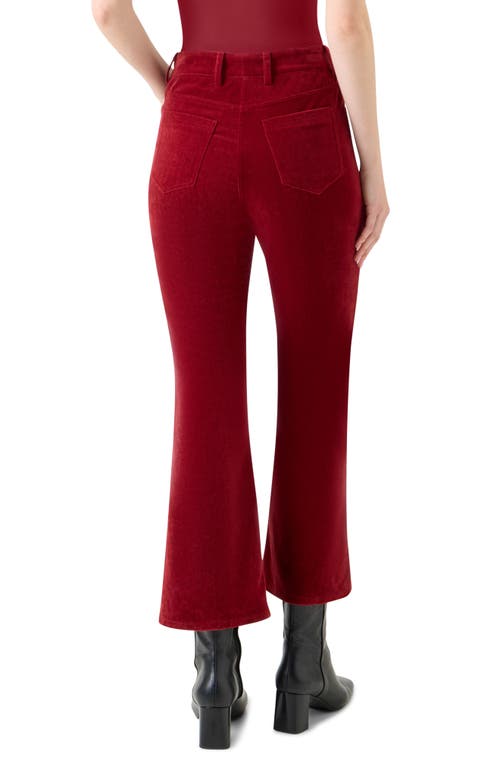 Akris Punto Cali Cropped Stretch Velvet Bootcut Pants In Red