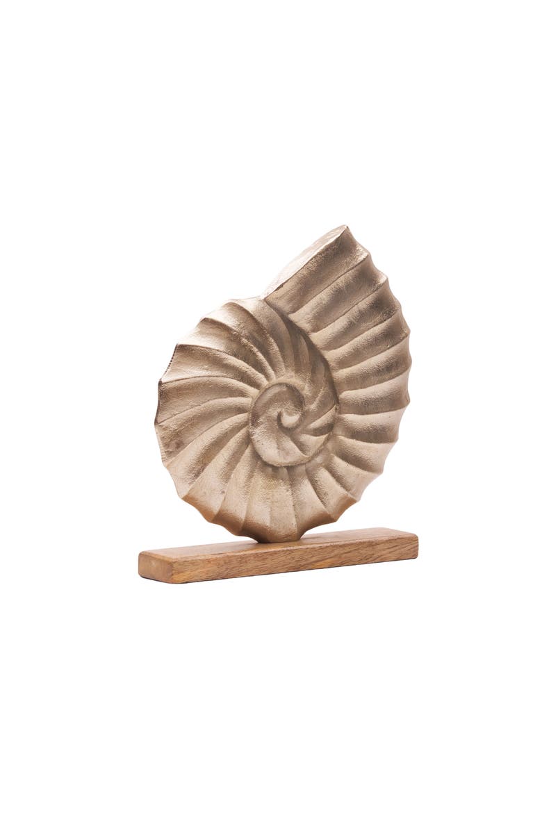 Metal Solid Scallop Shell Decorative Figurine, Main, color, Gold