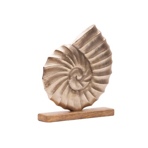 Metal Solid Scallop Shell Decorative Figurine