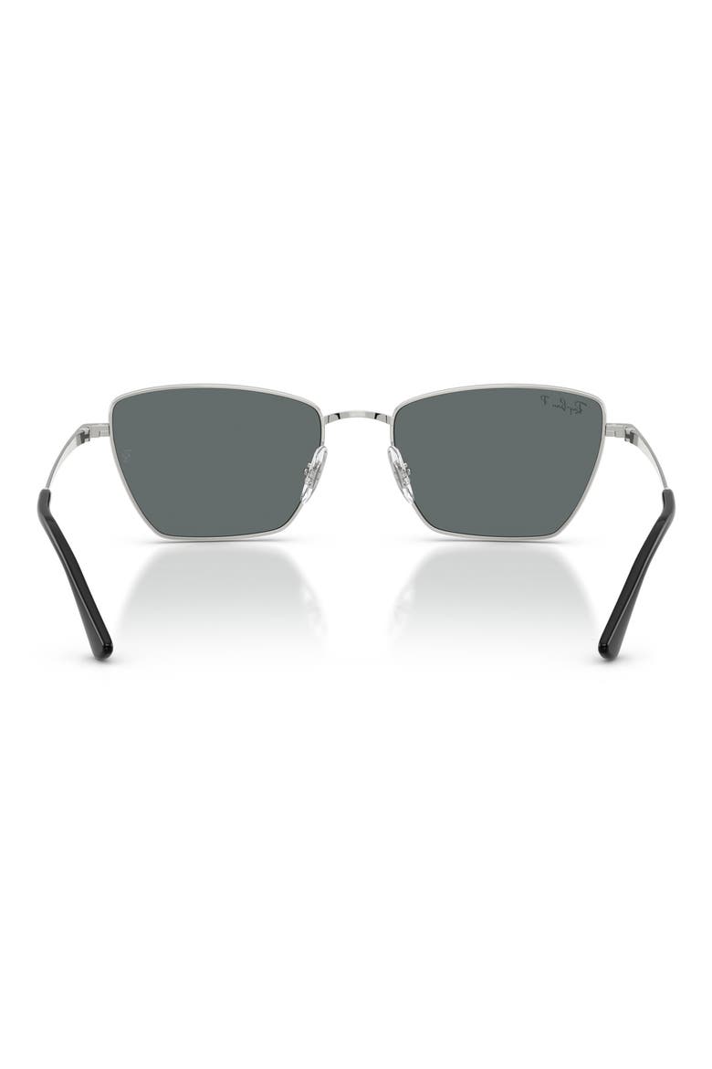 53mm Polarized Irregular Sunglasses, Alternate, color, SILVER / DARK GREY POLAR