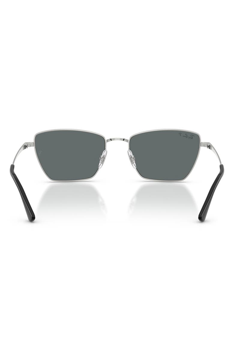 Ray-Ban 53mm Polarized Irregular Sunglasses, Alternate, color, Silver / Dark Grey Polar