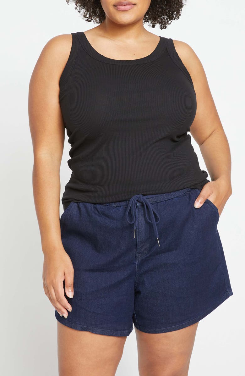 Universal Standard Marche Tie Waist Denim Shorts, Alternate, color, 