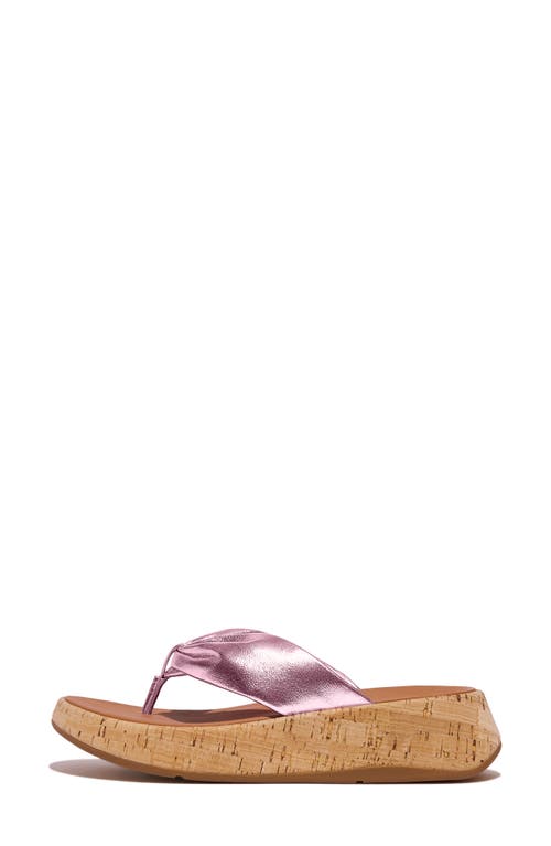 Fitflop F-mode Flatform Flip Flop In Metallic Wild Lilac
