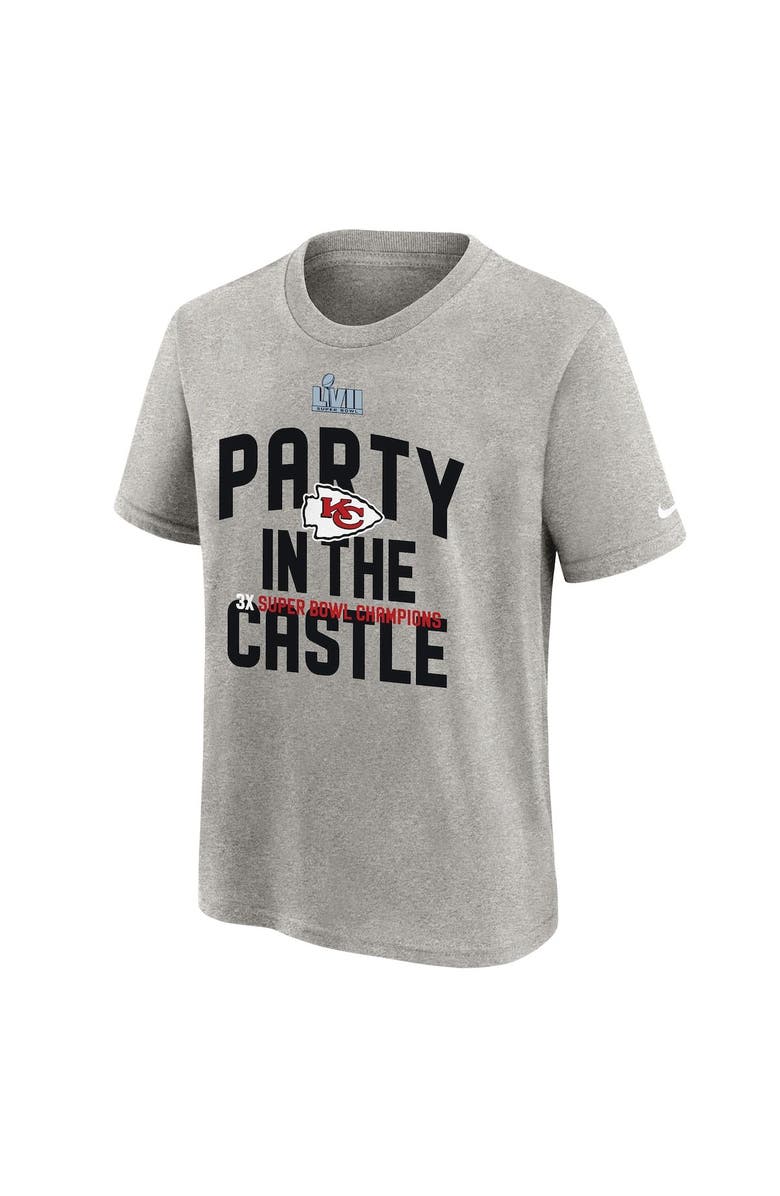 Nike Preschool Nike Heather Gray Kansas City Chiefs Super Bowl LVII Champions Parade T-Shirt, Alternate, color, 