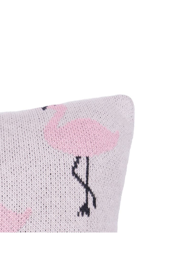 Flamingo Knitted Petite Accent Pillow 10" x 10", Alternate, color, Pink