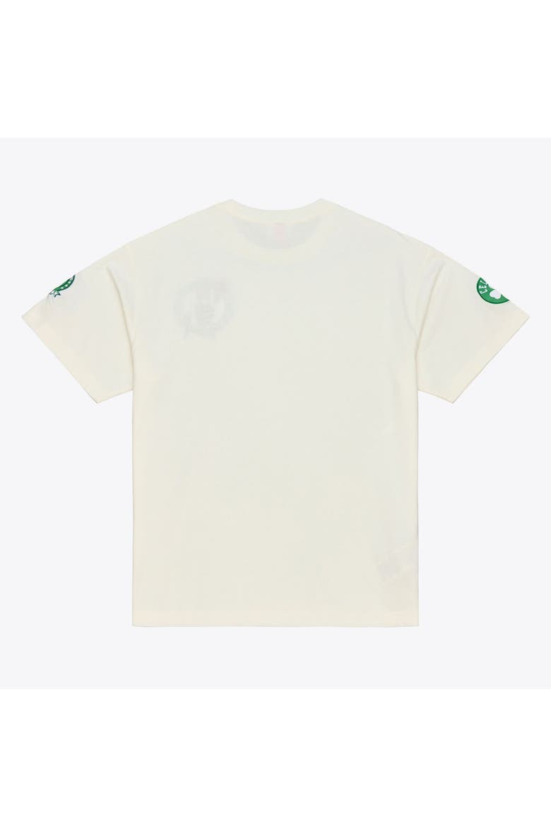 Men's Mitchell & Ness Cream Boston Celtics Hardwood Classics Chainstitch Premium T-Shirt, Alternate, color, Cream