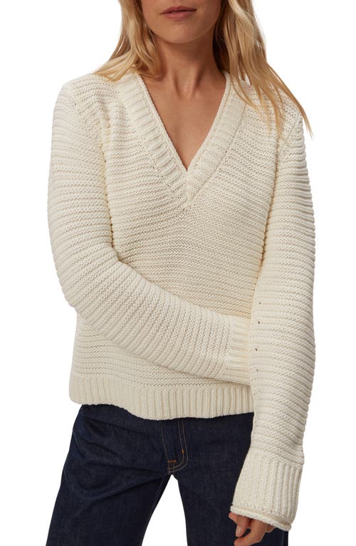 Michael Stars Linda Tape Yarn V-neck Sweater In Neutral
