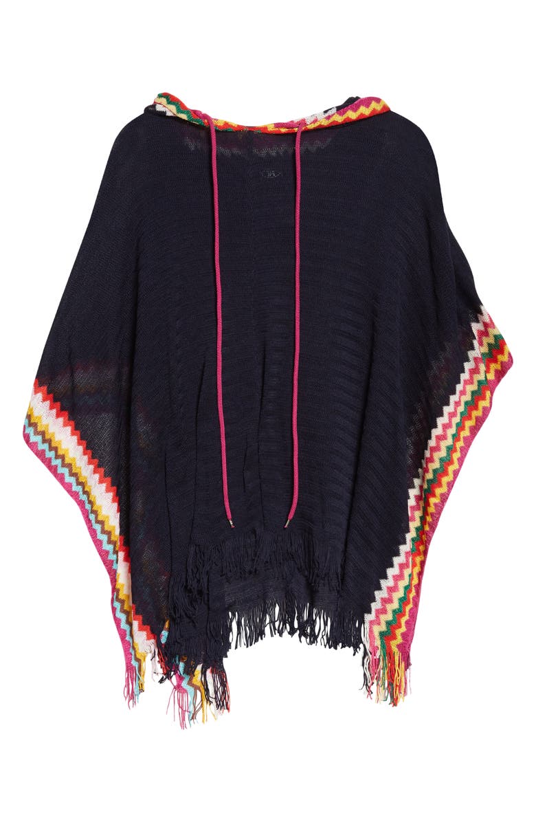 Missoni Zigzag Hooded Poncho, Alternate, color, 