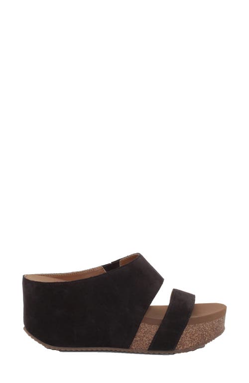 Volatile Remini Platform Wedge Slide Sandal In Brown Suede