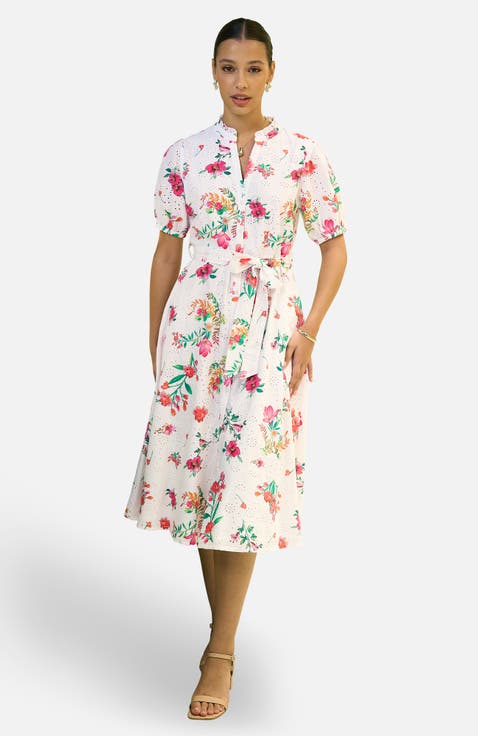 Broderie Anglaise Midi Shirt Dress