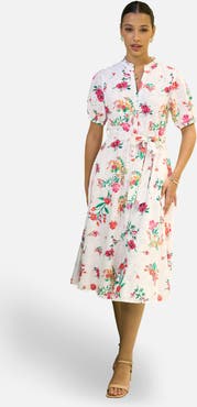 Yumi Broderie Anglaise Midi Shirt Dress