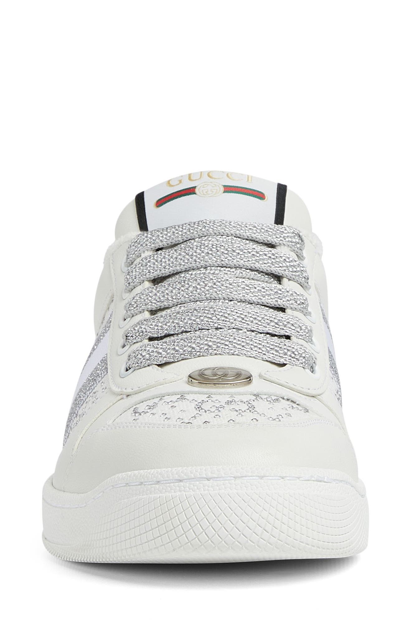 Gucci Screener Sneaker, Alternate, color, White/ Silver