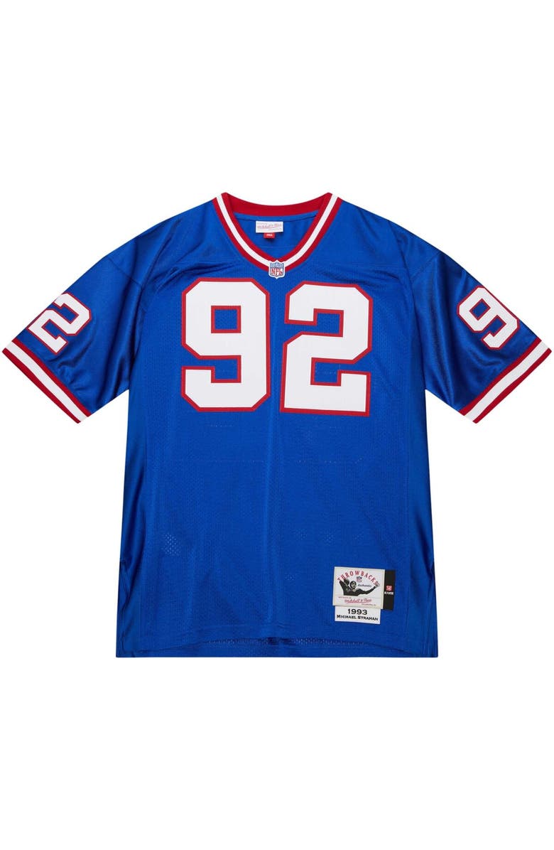 Mitchell & Ness Men's Mitchell & Ness Michael Strahan Royal New York Giants 1993 Authentic Throwback Retired Player Jersey, Alternate, color, 