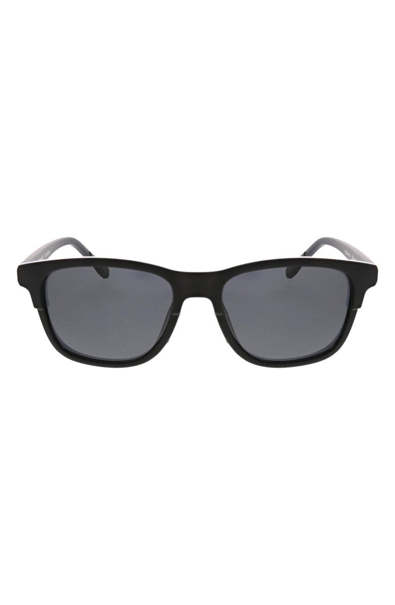 Hurley 55mm Polarized Square Sunglasses, Main, color, Black