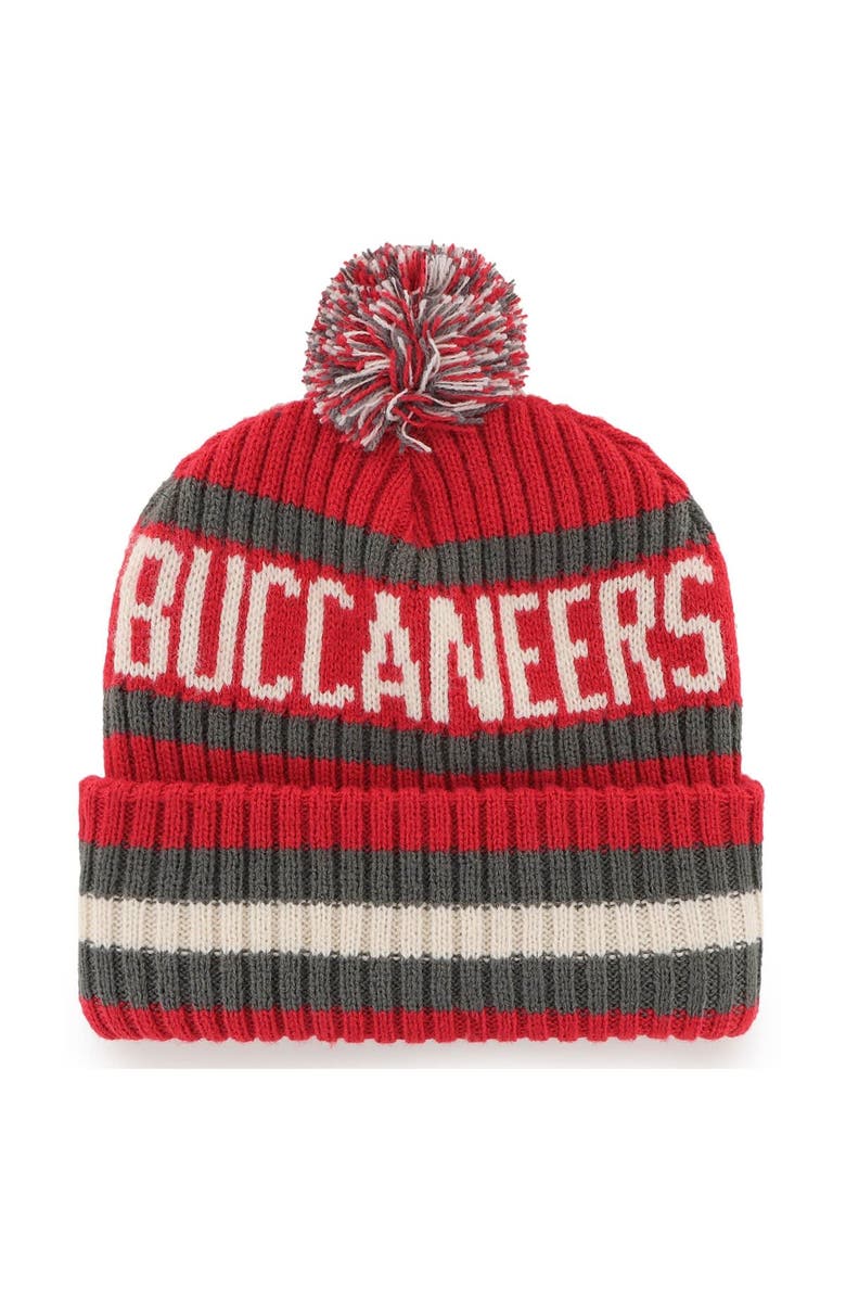 '47 Men's '47 Red Tampa Bay Buccaneers Bering Cuffed Knit Hat with Pom, Alternate, color, 